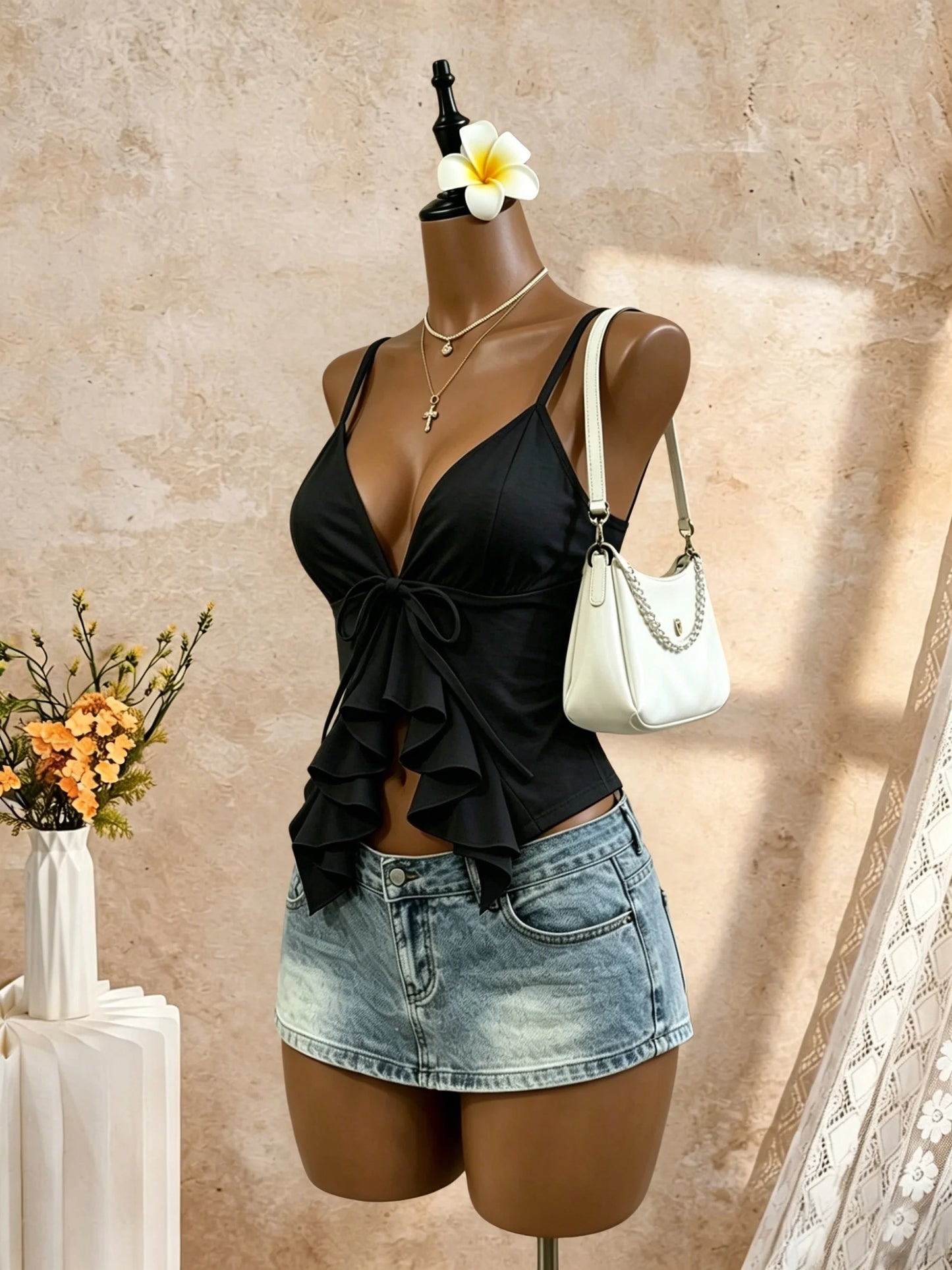 V-Neck Front Tie Camisole