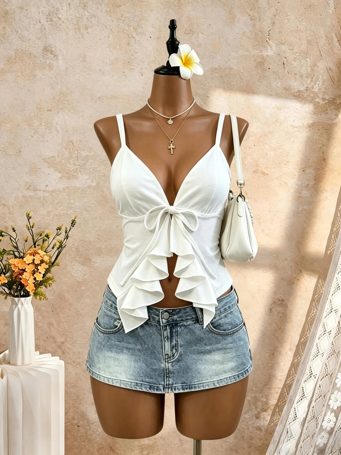V-Neck Front Tie Camisole