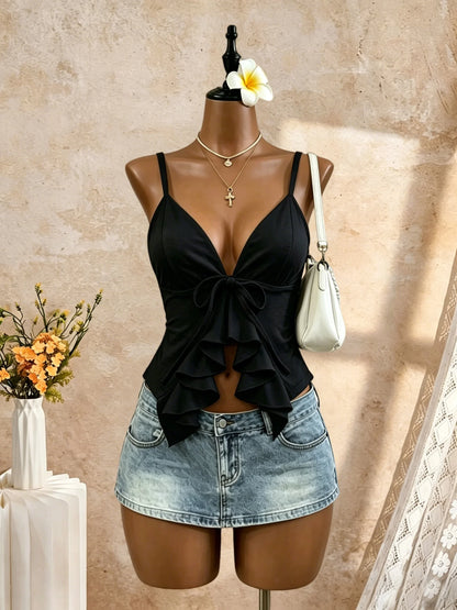 V-Neck Front Tie Camisole